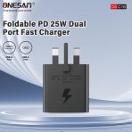 Onesam Super fast charger 25W PD (USB C + USB) (OS-CY16) - Image 4