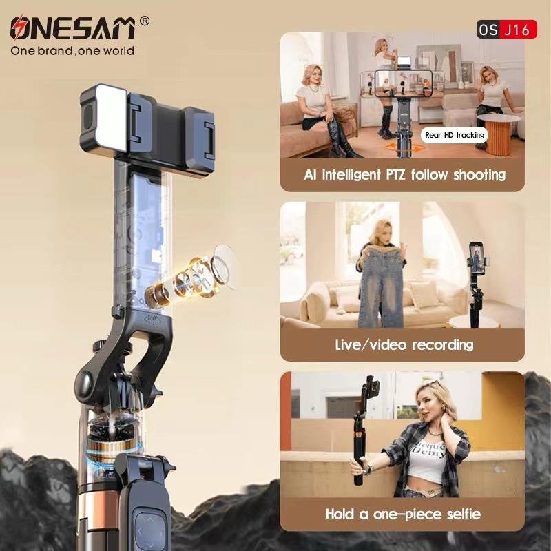 J16-1.jpg Onesam Selfie stick Auto face tracking Quadripod (OS-J16) - Image 3