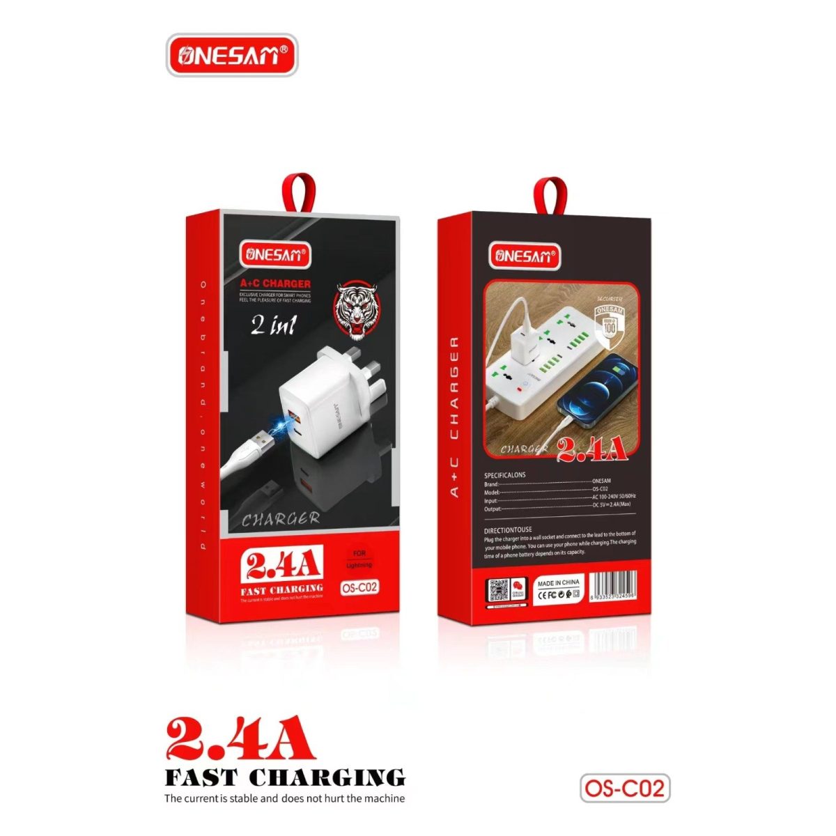 Onesam 2.4A fast charger for Lightning port (OS-C02) - Image 4