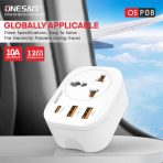 Onesam Extension multiplug 1Electric+2USB+1Tc PDport/12W max 10A (OS-P08) - Image 3