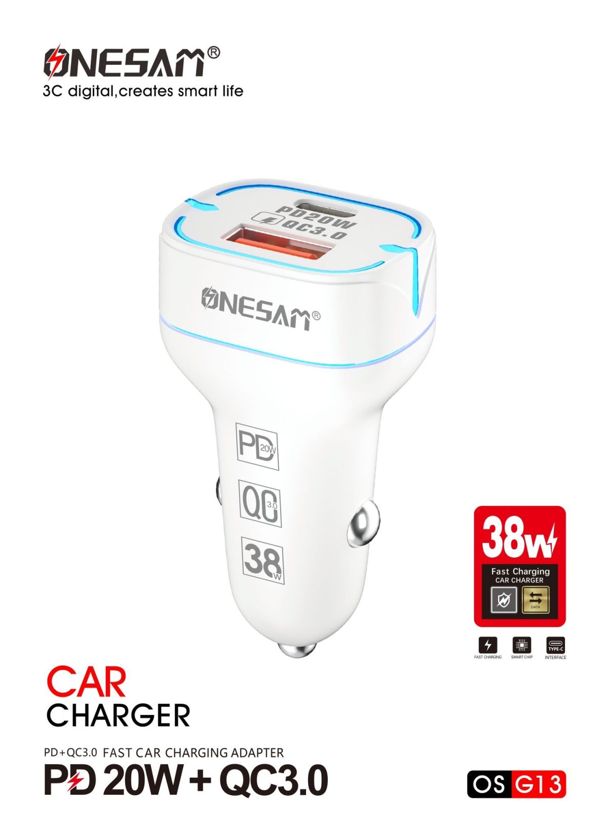 Onesam Car Charger (OS-G13) - Image 4